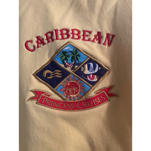 Vintage Princess Cruises Yellow Sweatshirt Caribbean Crew Neck Size Small - Picture 2 of 6